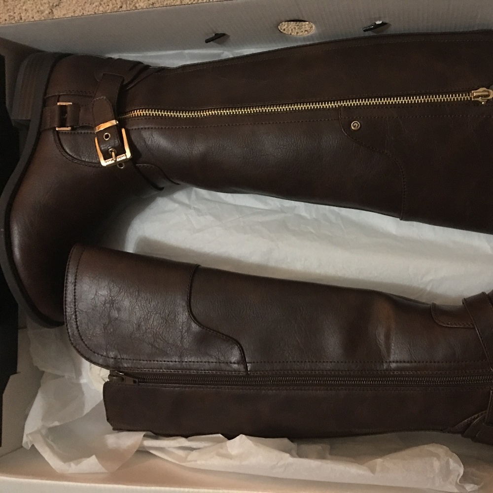 Guess Dark Brown Harson Riding Tall Boots